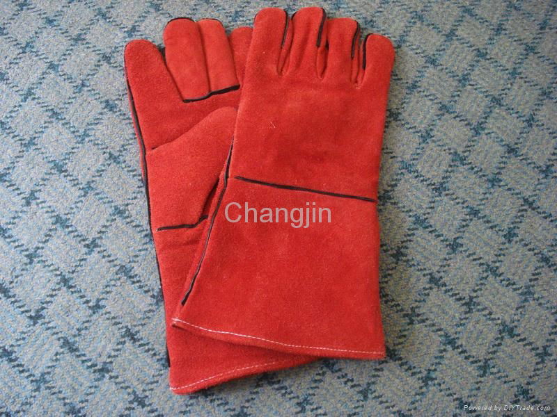 red cow leather welding glove 4