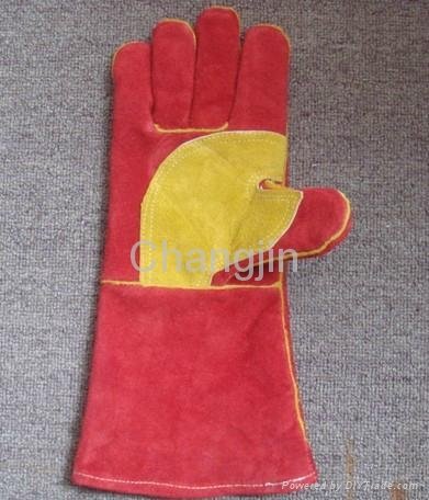 red cow leather welding glove 5