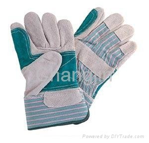 10.5' blue double palm leather glove 2