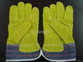 cheap yellow leather working glove