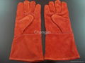 black color cow split leather welding glove 2