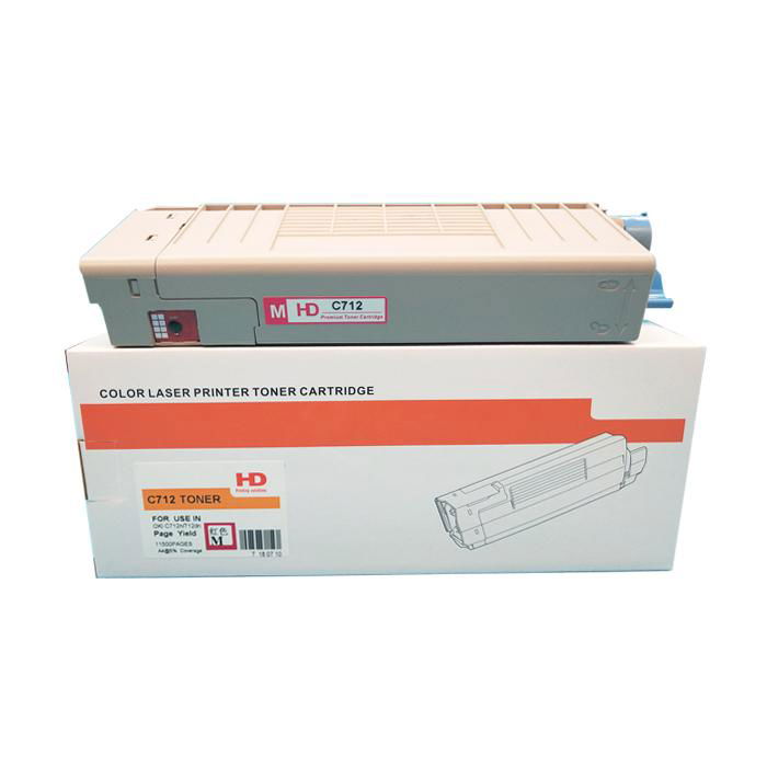 Compatible Toner Cartridge for Use in OKI C712 C712N C712DN C712DNW 2