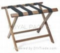 wooden luggage rack