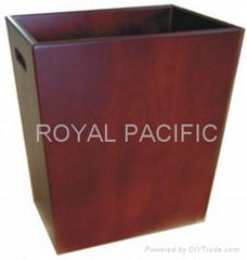 wooden waste bin