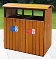 Out door wooden dustbin