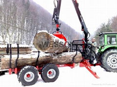 log trailer with crane