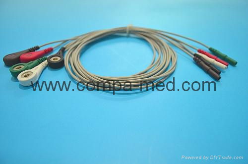ECG holter cable din style leadwire 3