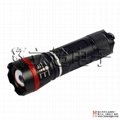 LICHAO Q3-007 zoom adjustable focus torch with red ring only for 3*AAA battery
