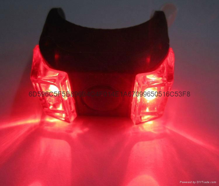 High quality 2LED bicycle silicon tail light rear light with batteries 3