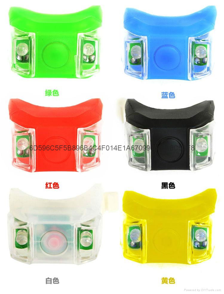 High quality 2LED bicycle silicon tail light rear light with batteries 5