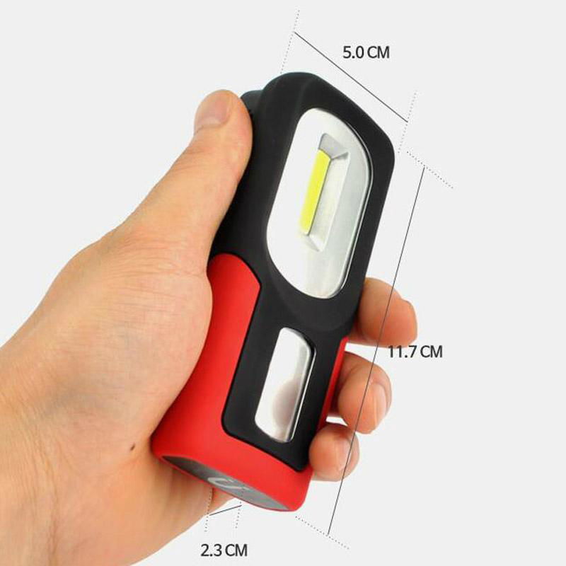 Portable COB LED Flashlight USB Rechargerable Magnetic Work Light Torch Lamp Red 2