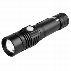 LED Flashlight USB Rechargeable Torch Portbale Flashlights Aluminum Zoom Light