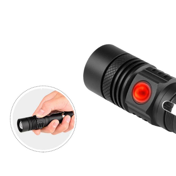 LED Flashlight USB Rechargeable Torch Portbale Flashlights Aluminum Zoom Light 5