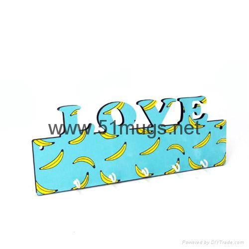 Sublimation MDF Key Holder With LOVE words 2