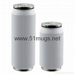 280ml Stainless Steel Coke Can With Straw White