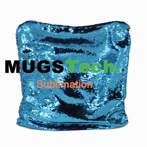 Magic Sublimation Flip Sequin Pillow Case Blue+Silver