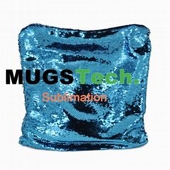 Magic Sublimation Flip Sequin Pillow Case Blue+Si  er