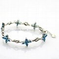 Sterling Silver Jewelry Blue Topaz Cubic Zircon Bracelet