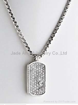 Pave Dog Tag Necklaces