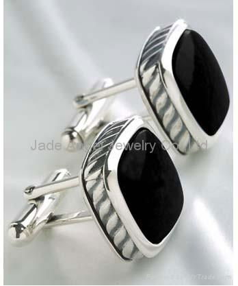 Black Onyx Square Cuff Links