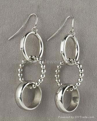 Triplet Link Earrings,sterling silver earring