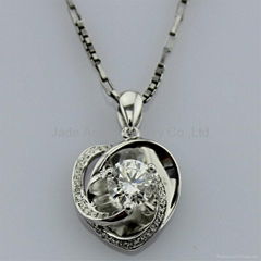 925 Silver Jewelry Clear Cubic Zircon Pendant 