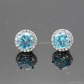 Sterling Silver Jewelry Blue Topaz Stud