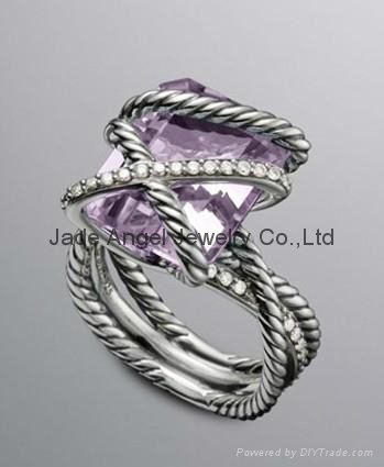David Yurman 16x12mm Lavender Amethyst Cable Wrap Ring 
