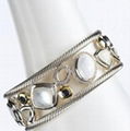 David Yurman Bracelet 925 Silver Citrine Oval Mosaic Cuff