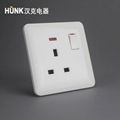 86X86 size white colour British Standard Switch Socket 1