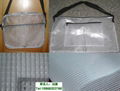 供應PVC透明夾網布  文件袋面料  透明網格布 網格袋面料
