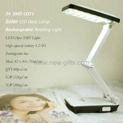 Solar Foldable Rechargeable Eye Protective 24 Leds Charging Table Desk Lamp