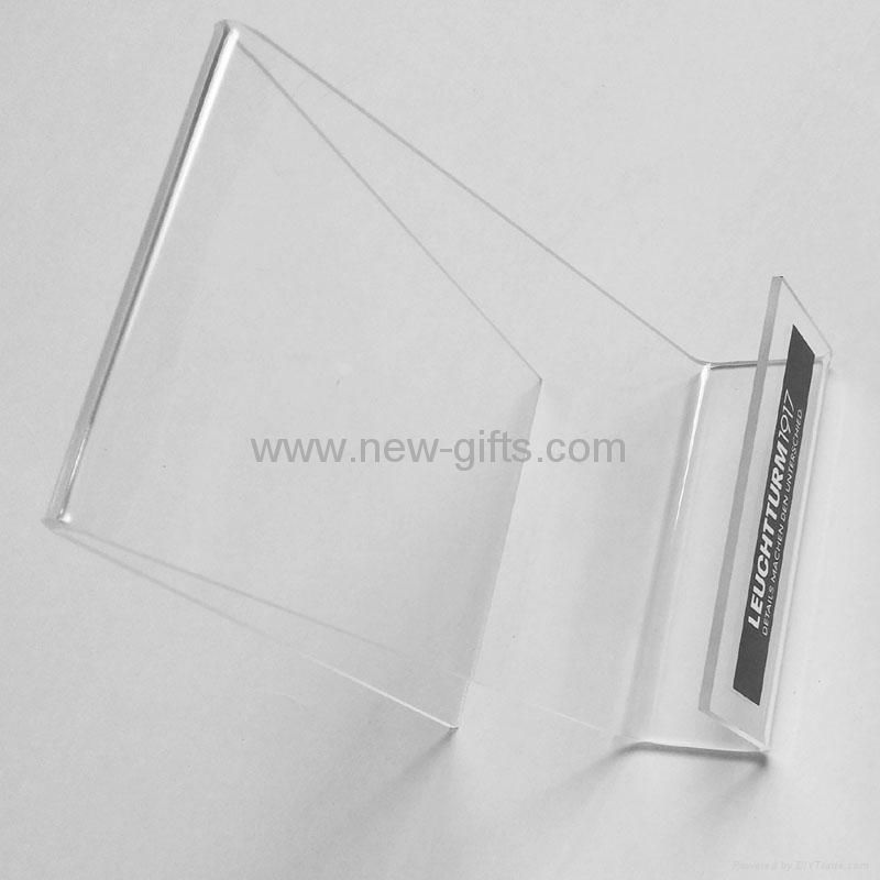 Customized Slant Back Clear Acrylic Sign Holder Ad Frame by Advantage