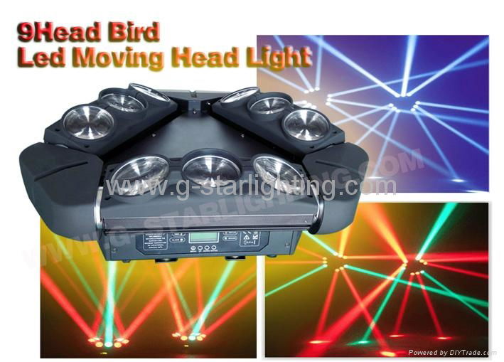 9 pcs led moving head light