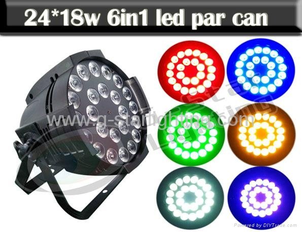 24*18w 6in1 RGBW+UV  led  par can/ led par can/ stage lighting