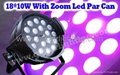 18*10w with zoom led par can/led par light
