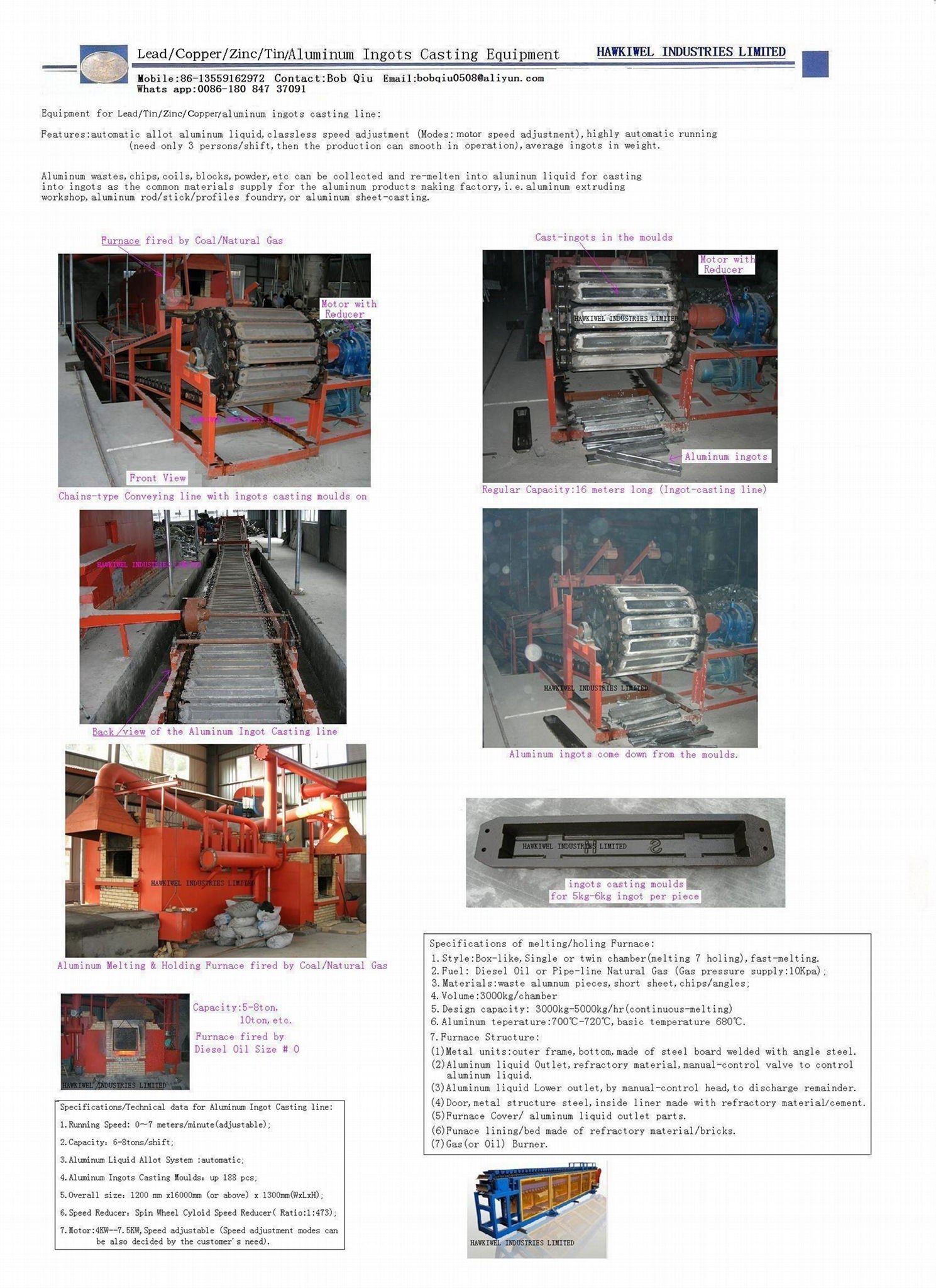 aluminum ingot casting line