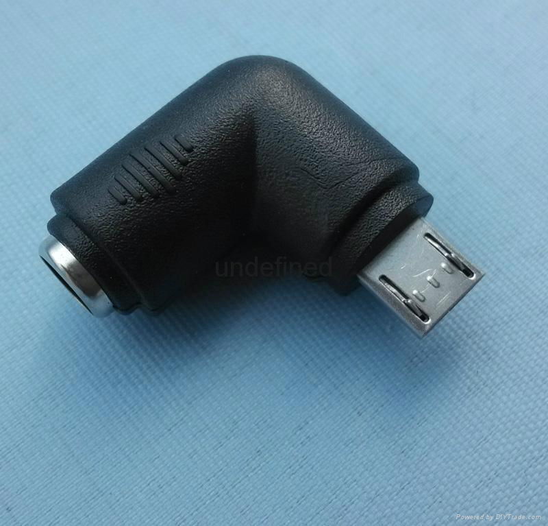 right angle 5.5X2.1mm female to micro male dc connector 2
