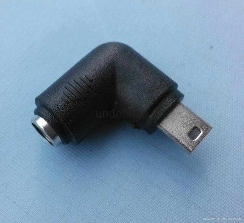 90degrees5.5x2.1mm female to mini usb male,  dc plug for laptop;mobile; tablet,m 2