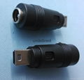 straight angle dc connector 5.5X2.1mm female to mini male plug 1