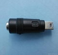 straight angle dc connector 5.5X2.1mm female to mini male plug 5