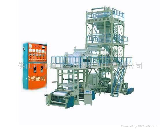 Three-tier co-extruded blown film machine