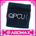 Custom made zipper cotton sweatband sports wristband 3