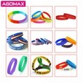 Debossed Color Filled Sports Rubber Bracelet Cheap Custom Silicone Wristband 5