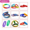 Debossed Color Filled Sports Rubber Bracelet Cheap Custom Silicone Wristband