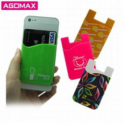 3M sticky silicone cellphone card wallet mobile phone smart pocket