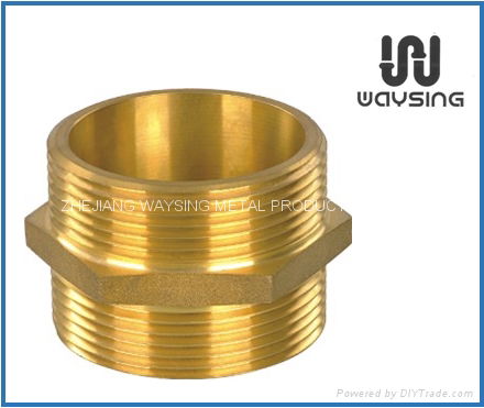 Brass Hex Nipple Double Male