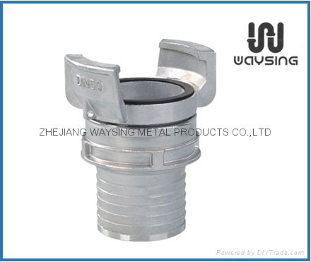 GUILLEMIN COUPLING WITH LOCK RING AND MULTI-SERRATED SHORE HOSE TAIL-SS