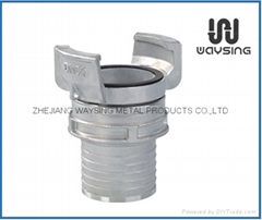 GUILLEMIN COUPLING WITH LOCK RING AND MULTI-SERRATED SHORE HOSE TAIL-SS