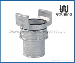 GUILLEMIN COUPLING WITH LOCK RING AND MULTI-SERRATED SHORE HOSE TAIL-ALUMINUM